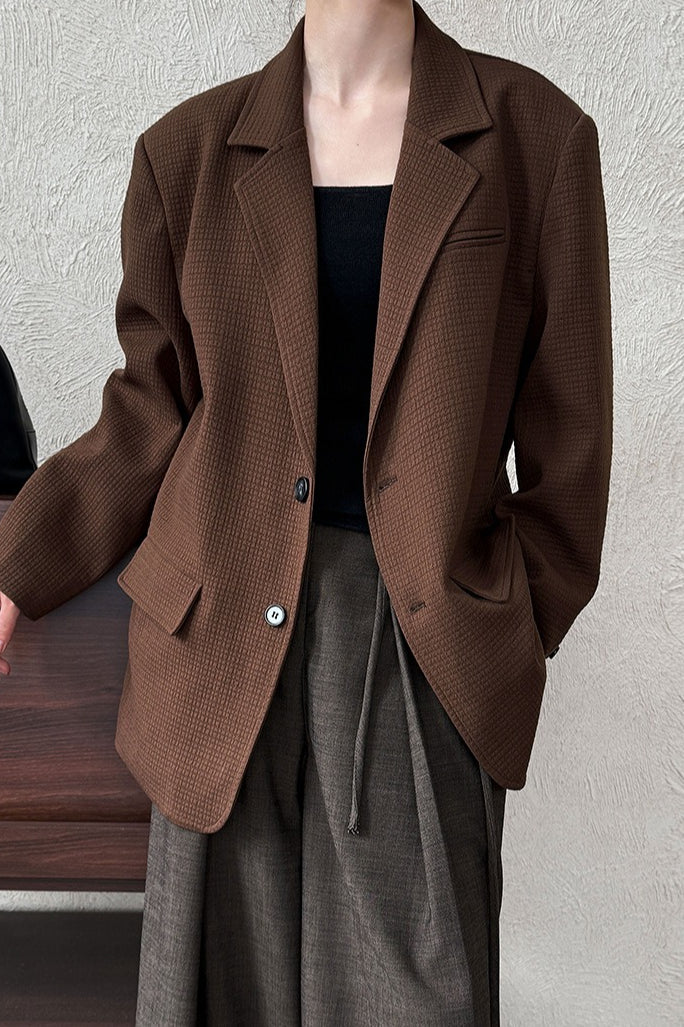 Waffle Textured Oversized Blazer Secondary image