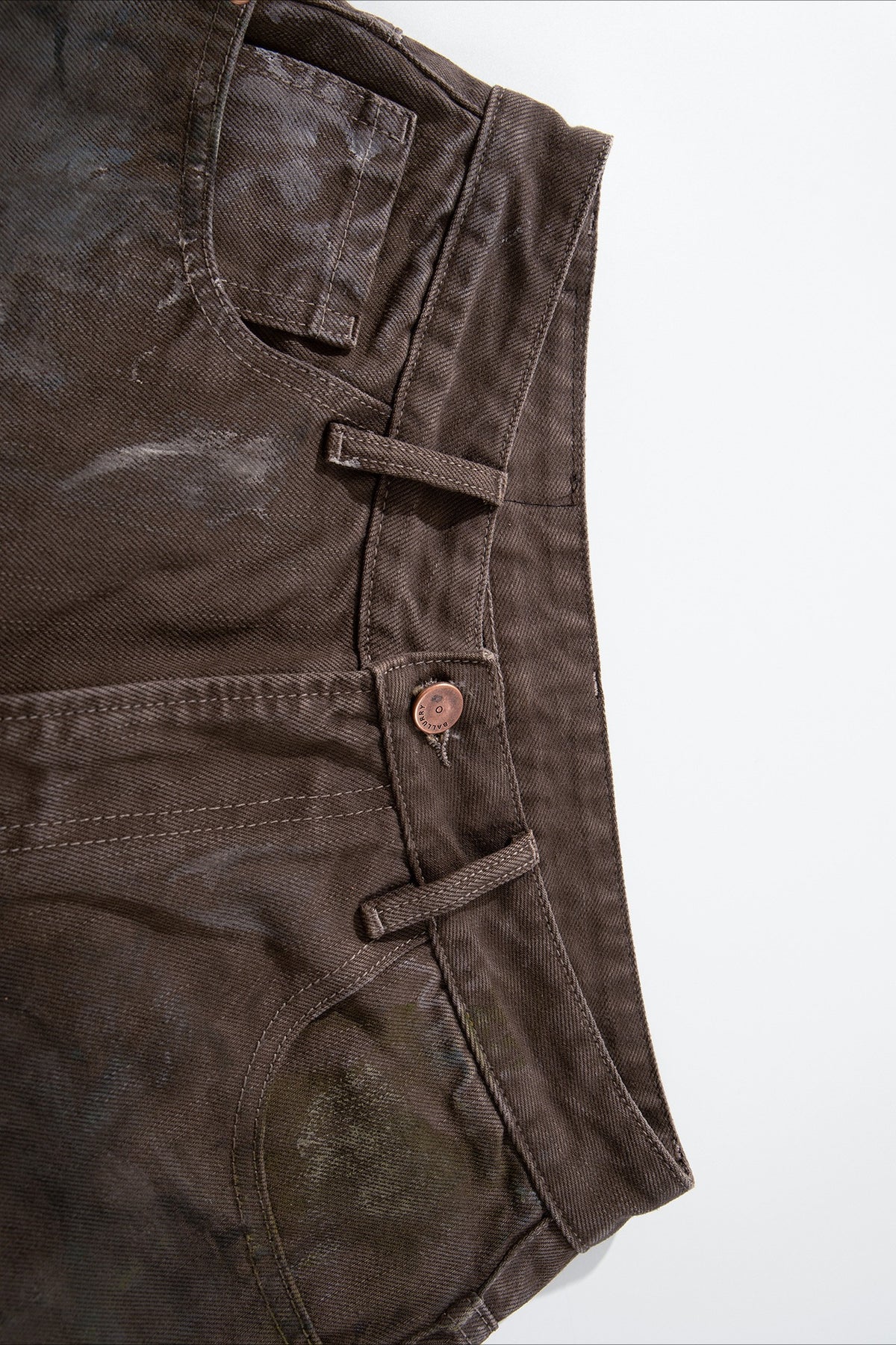 Dirty Wash Paint Splatter Wide Leg Jeans