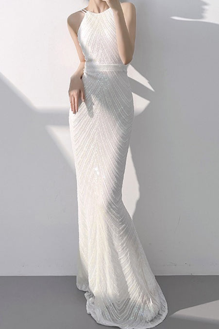 Halter Sequin Mermaid Maxi Dress Main image