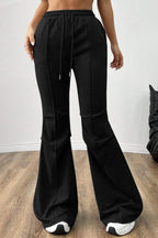 Solid Color Flare Casual Sweat Pants