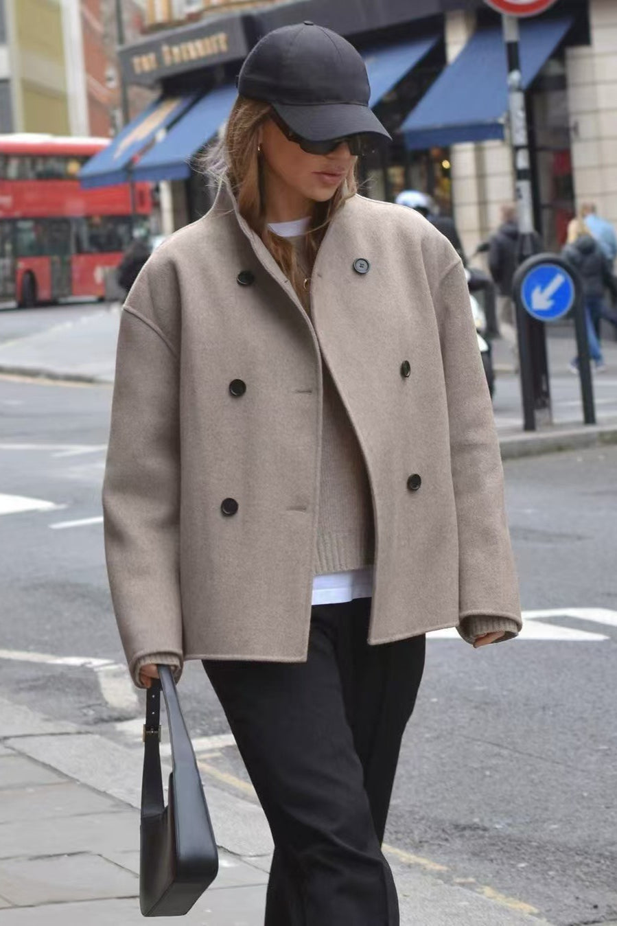 Winter Wool Stand Collar Long Jacket Secondary image