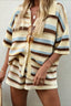 Striped Color Block Knit Shorts Set