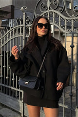 Relaxed Fit Short Wool Blend Jacket