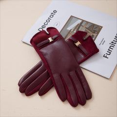 Touchscreen Suede Lined Leather Gloves