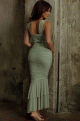 Panel Ruched Mermaid Cocktail Dress