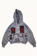 Devil Patch Oversized Pullover Hoodie