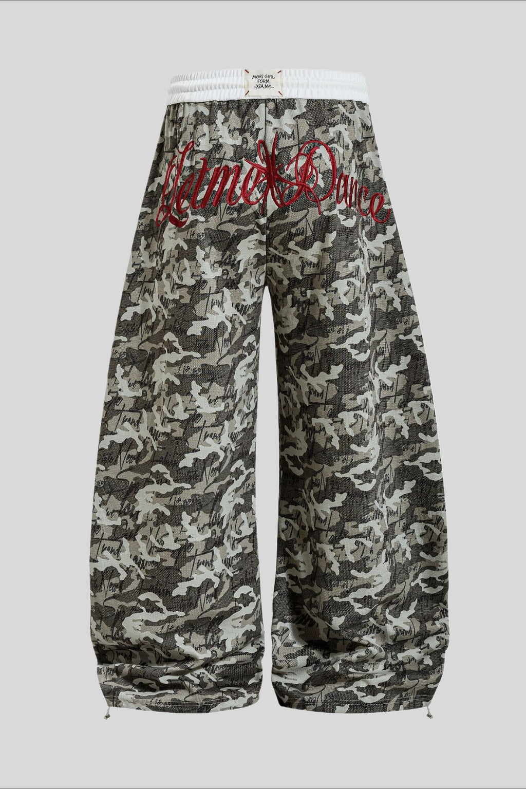 Camo Typography Wide Leg Sweatpants