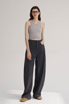 Slimming Narrow Curved Knit Pants