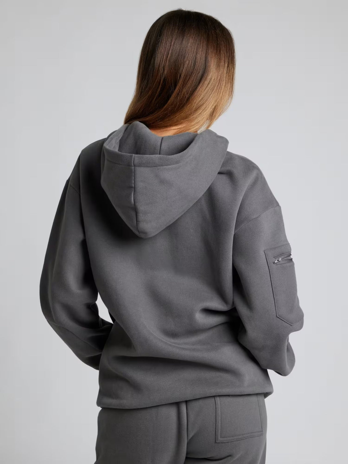 Solid Eye Mask Hoodie Pants Two Piece Set