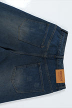 Heavy Distressed Ripped Wide Leg Jeans