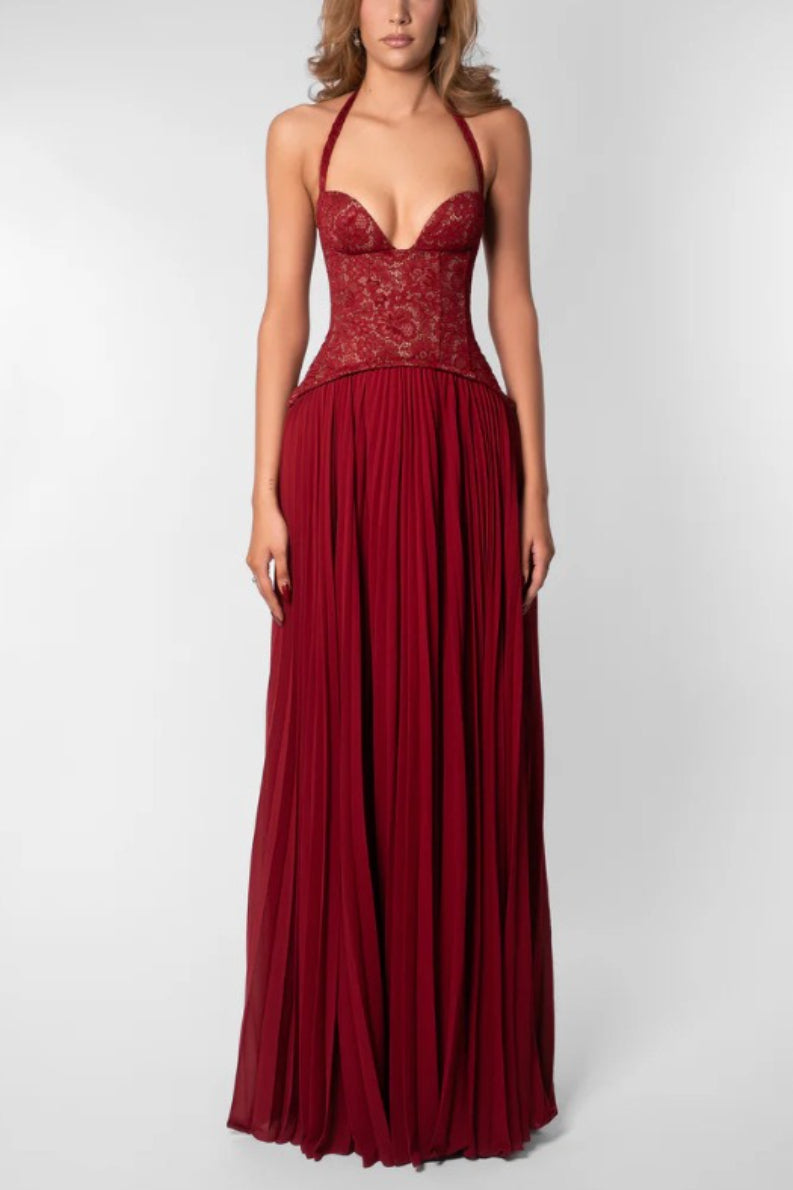 Low Cut Halter Bodycon Vacation Dress Main image