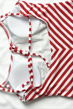 Striped Slim Fit One Piece Swimwear