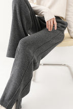 Wool Soft Straight Split Knit Pants
