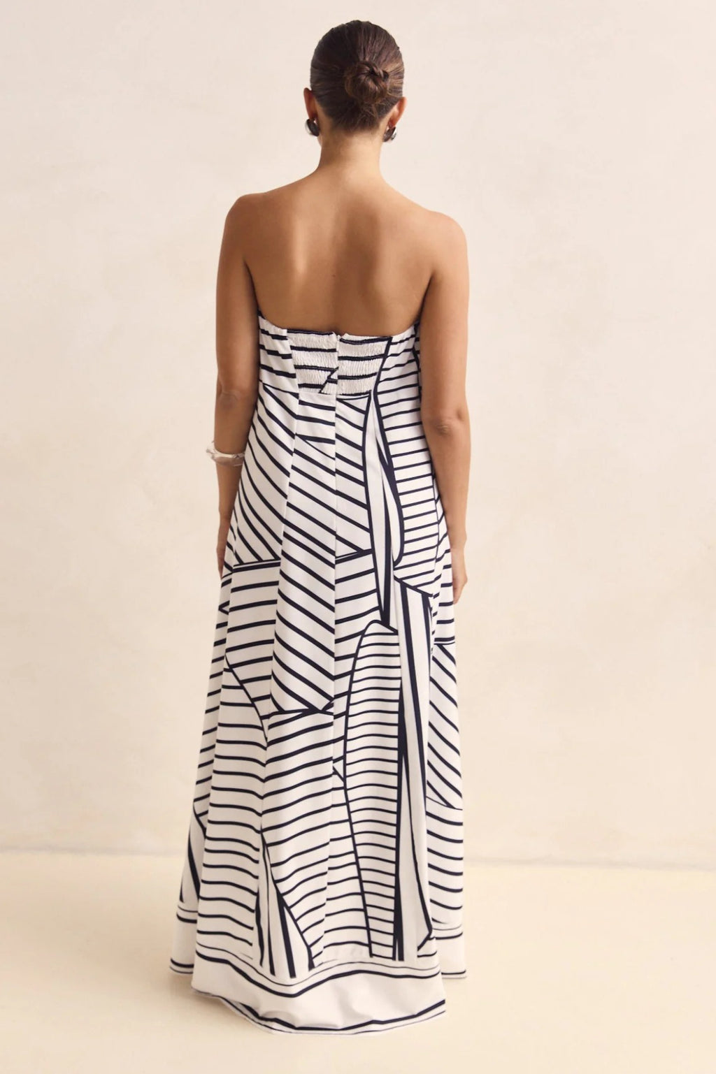 Strapless Printed Off Shoulder Maxi Boho Dress