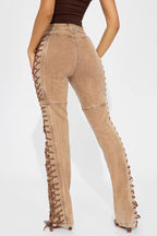 Drawstring Lace Up Denim Jeans