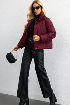 Short Stand Collar Puffer Coat coats