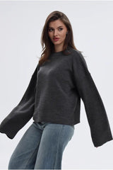 Round Neck Relaxed Knit Sweater