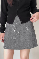 Crystal Bead Embellished Christmas Skirt