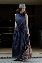 Pleated Tie Strap Lightweight Boho Dress