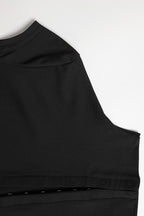 High Neck Cutout Slit Formal Dress