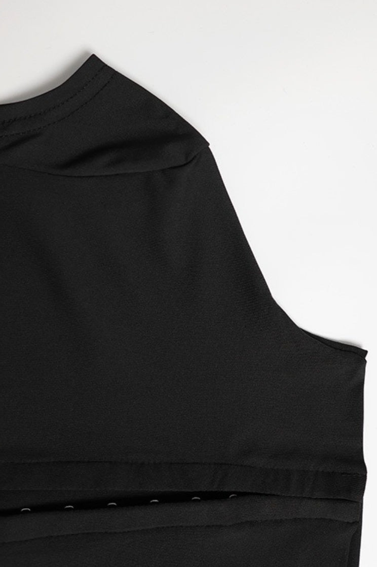 High Neck Cutout Slit Formal Dress
