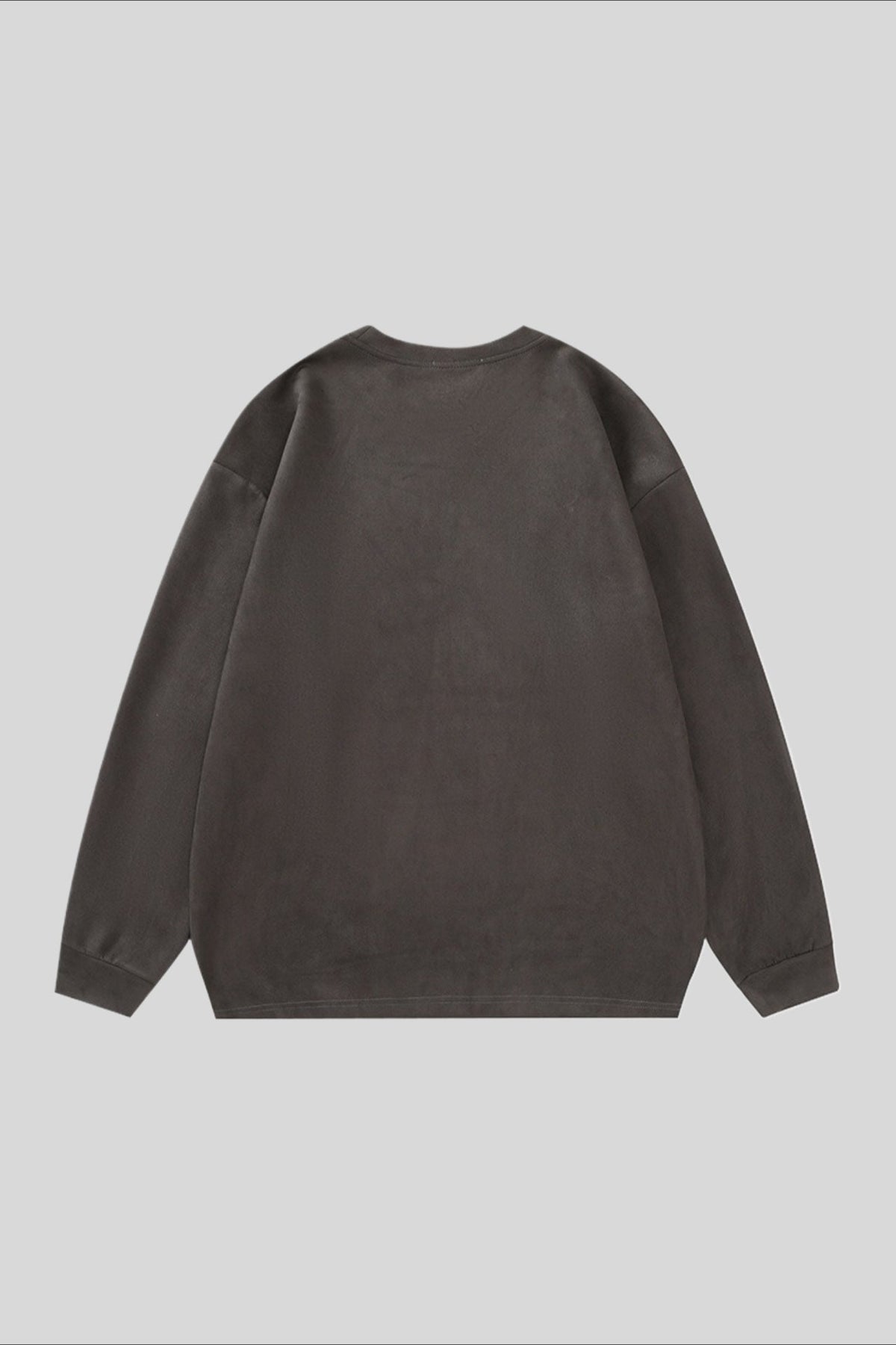 Distressed Typography Washed Oversized Crew Neck Sweatshirt