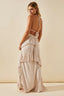Solid Backless Ruffle Patchwork Boho Dress