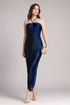 Fringe Halter High Slit Maxi Dress