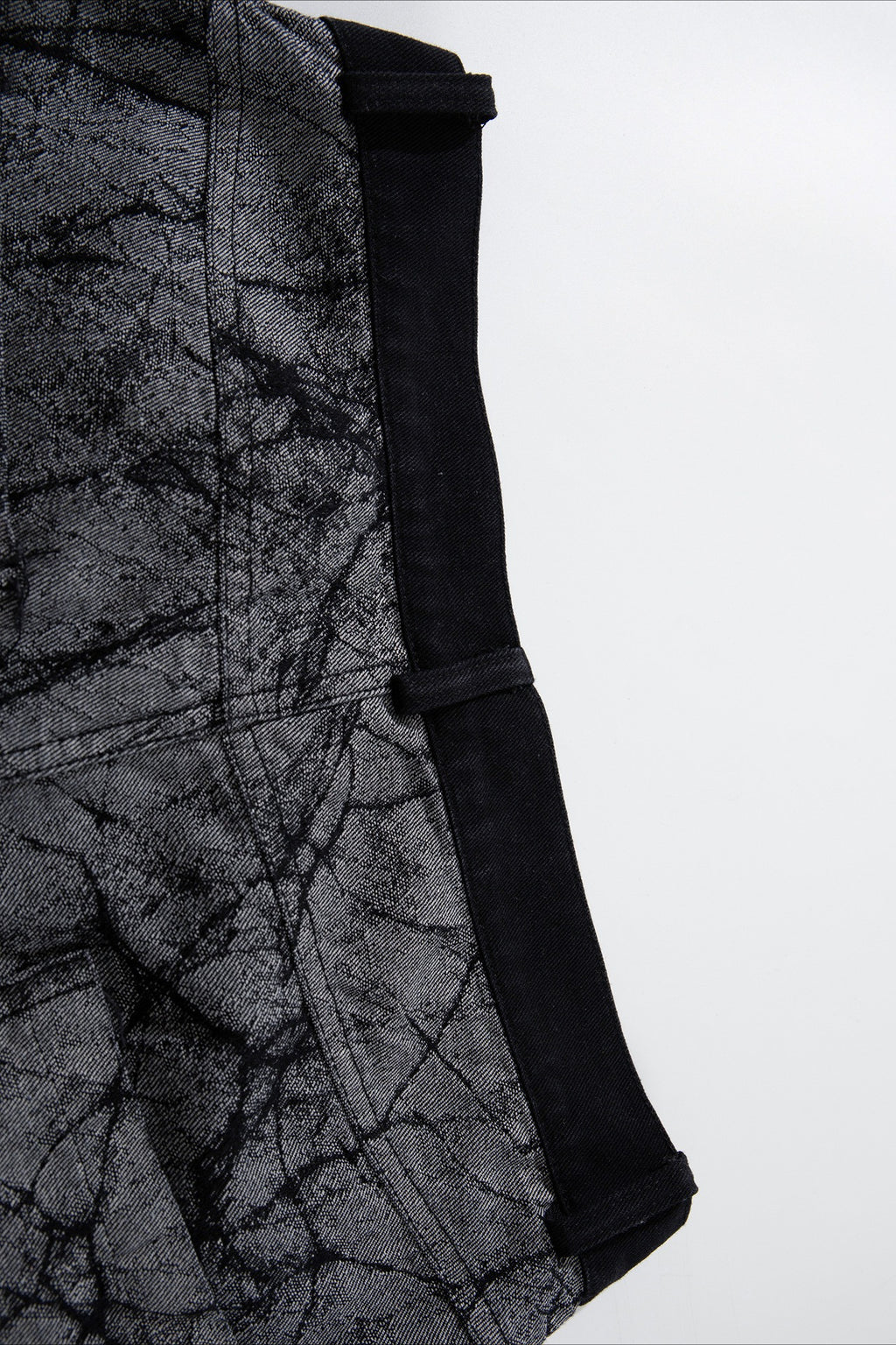 Crackle Print Tape Panel Wide Leg Jeans