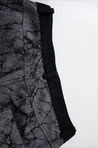 Crackle Print Tape Panel Wide Leg Jeans