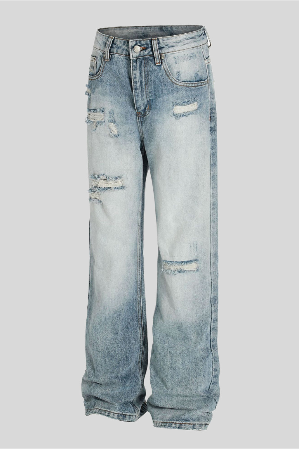 Distressed Ripped Micro Flare Jeans