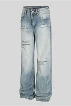 Distressed Ripped Micro Flare Jeans