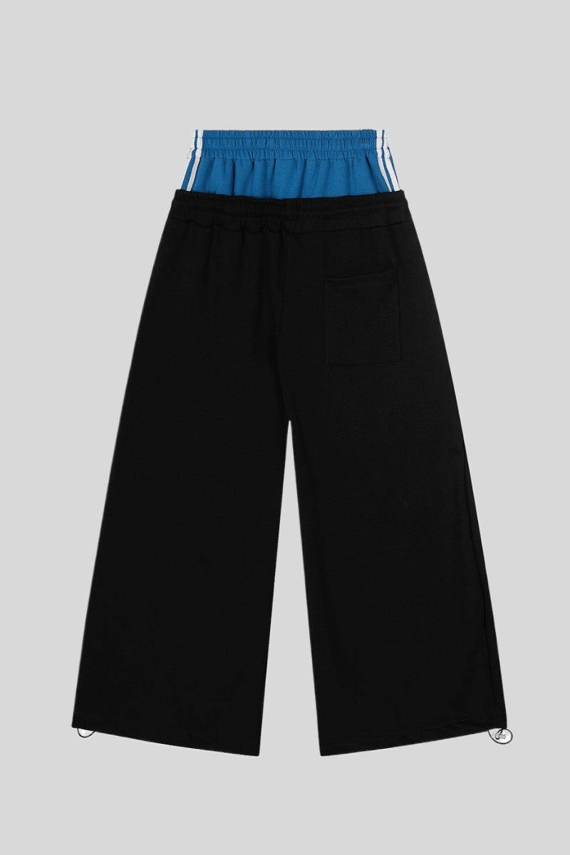 Double Waist Varsity Wide Leg Sweatpants