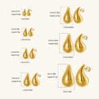 Polished Teardrop Gold Plated Gourd Stud Earrings
