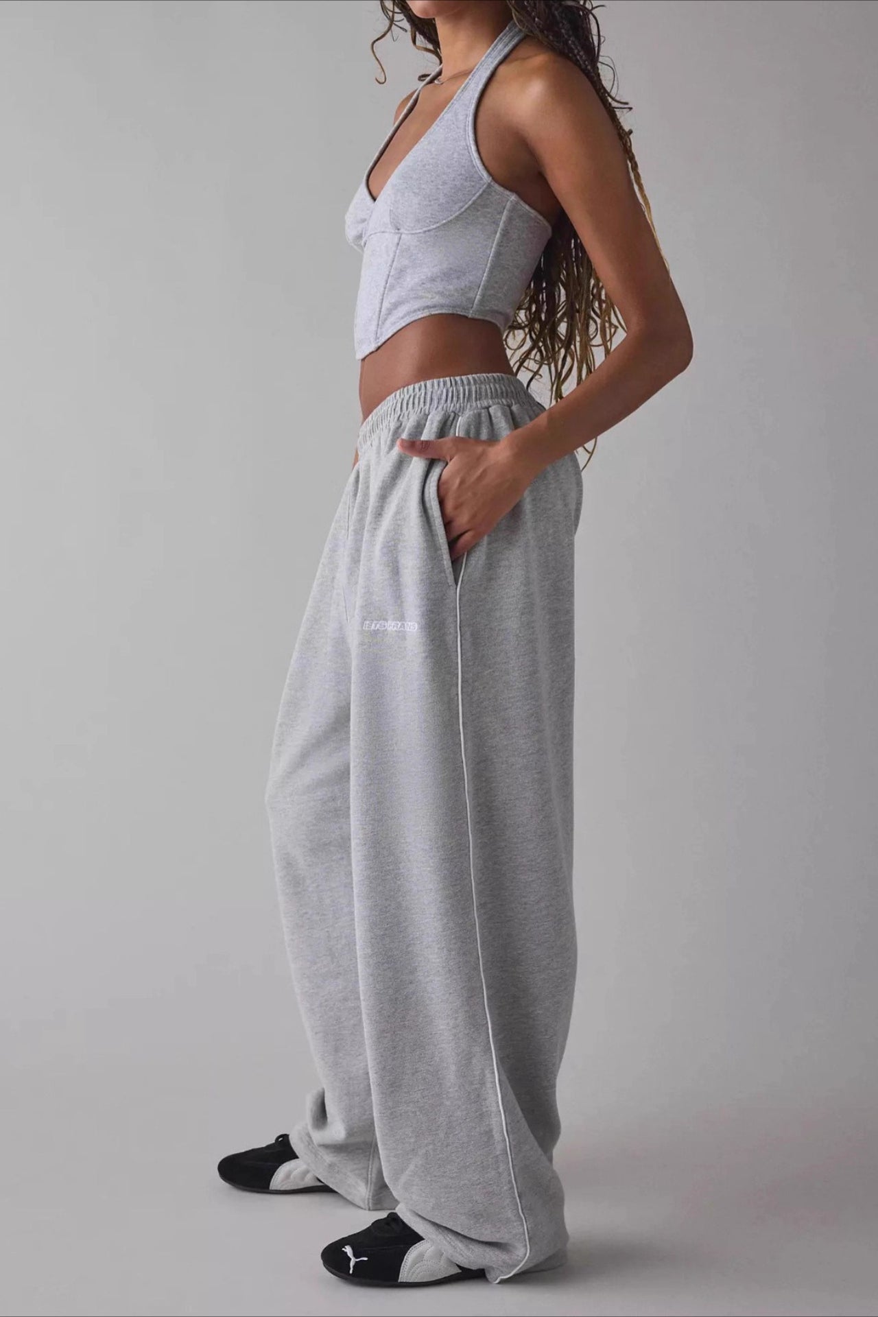 Long Embroidered Relaxed Knit Pants Secondary image