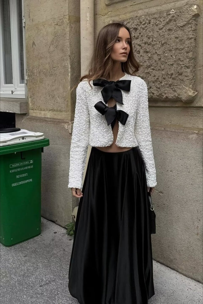 Bow Sequin Cut Out Long Sleeve Jacket Main image