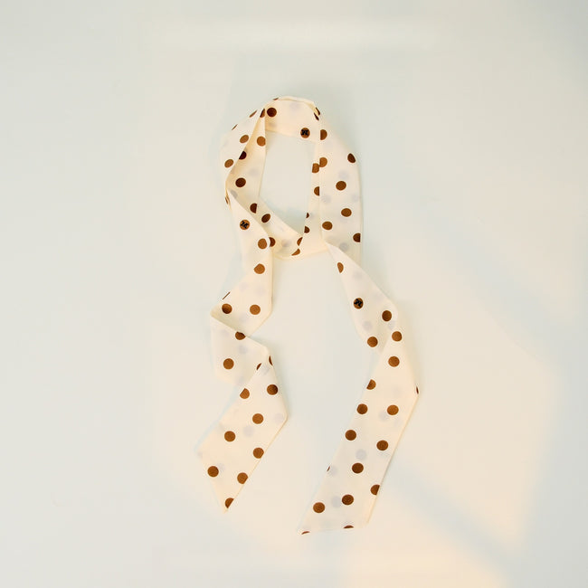 Polka Dot Elegant Long Skinny Neck Ribbon Scarf Main image