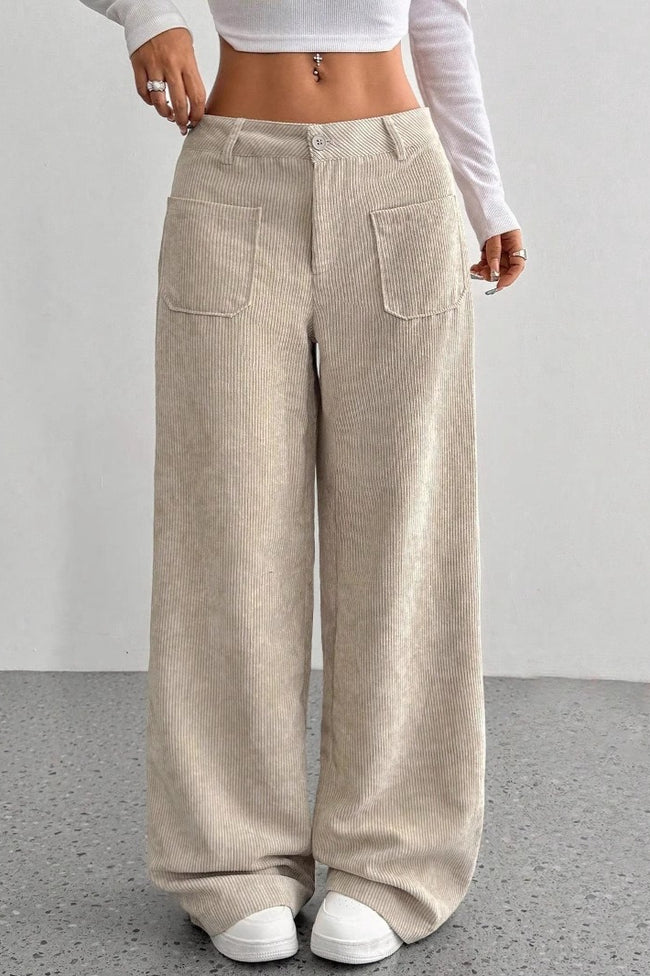 Pockets Wide Leg Knit Pants Main image