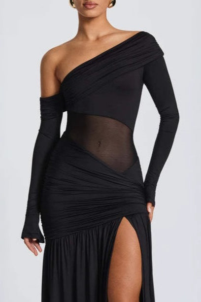 Sheer Pleated Off Shoulder Party Dress Main image