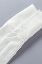 Long Sleeve White Tie Blouse