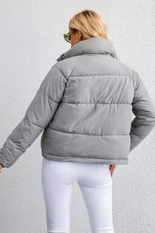 Short Stand Collar Puffer Coat coats