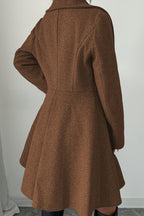 Waisted Dress Style Wool Blend Overcoat