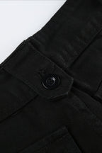 Utility Pocket Wide Waist Straight Jeans