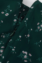 Choker V Neck Ruffle Top Maxi Skirt Floral Dress Set