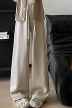 High Waist Plush Draped Knit Pants