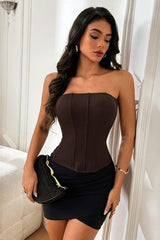 Sexy Solid Corset Crop Top