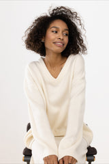 V Neck Long Sleeve Relaxed Sweater