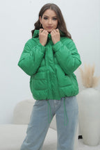 Bright Color Stand Collar Puffer Coat coats
