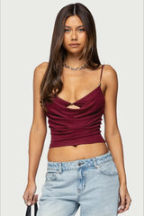 Sexy Pure Cutout Spaghetti Strap Crop Top