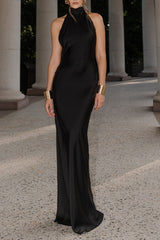 Sexy Satin Backless Sleeveless Party Dress